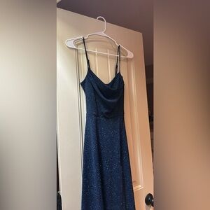 Long sparkly blue dress